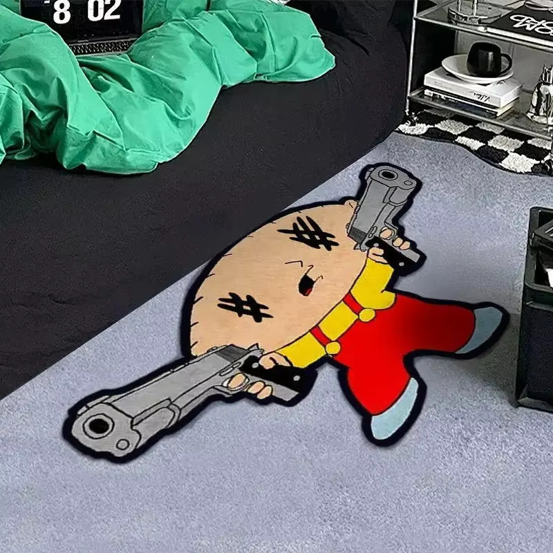 VIKAMA Stewie Griffin Bodenteppich in Multicolour, rutschfeste Matte mit Motiv für Schlafzimmer und Gaming-Raum - Bild 2