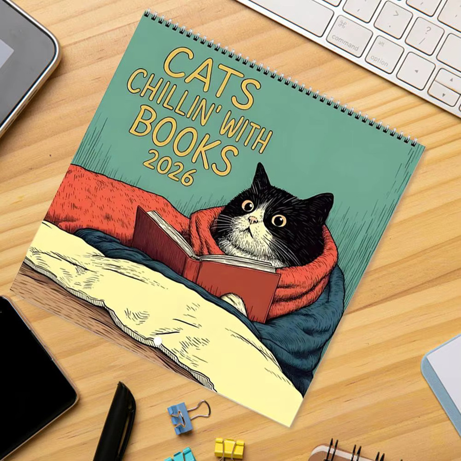 Wandkalender 2026 mit Katzenmotiven für 12 Monate, bunter Planer und Organizer für Zuhause oder Büro - Bild 4