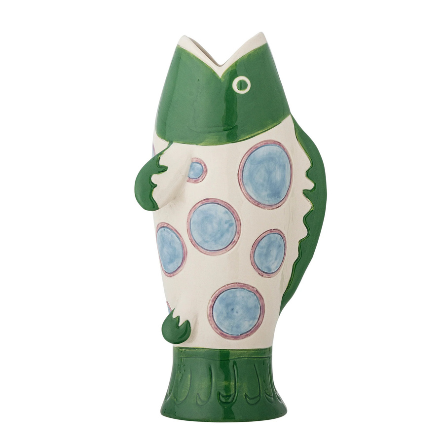 Bloomingville Irving Fischförmige Vase aus Steingut in Multicolour, Höhe: 22,0 cm, Breite: 11,0 cm, Tiefe: 11,0 cm - Bild 1