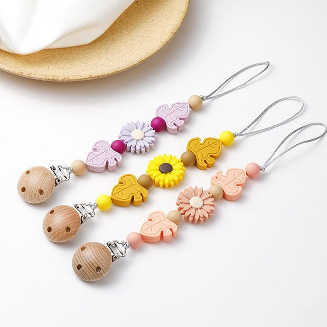 Schnullerkette Silikon, Gänseblümchen, Kinder - Bild 1