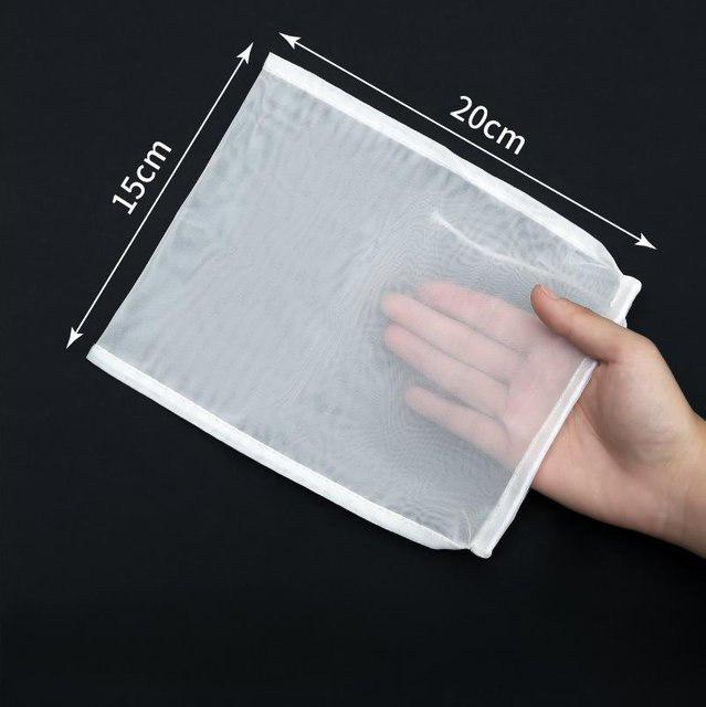 TIHUAT Nylon-Filterbeutel in Weiß für Gemüsemilch, Tee und Honig, B/H: 15 x 20 cm - Bild 1