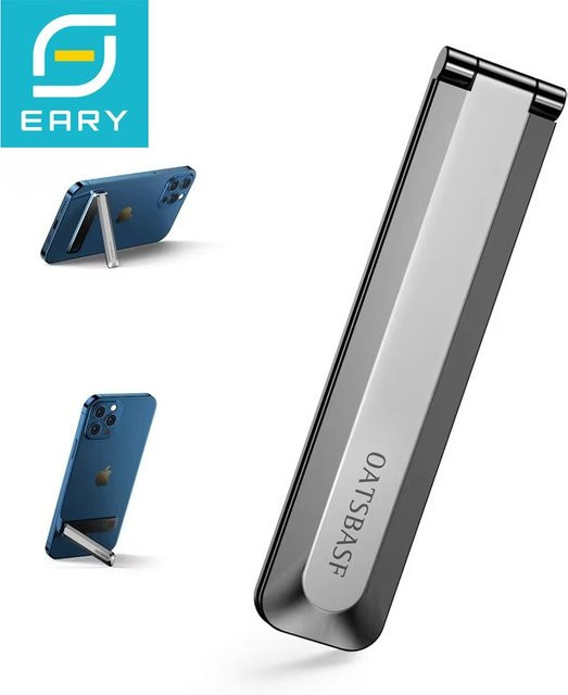 EARY Metall-Handyständer Faltbarer Tragbarer Telefonhalter in Silber und Grau für iPhone und Samsung - Bild 1