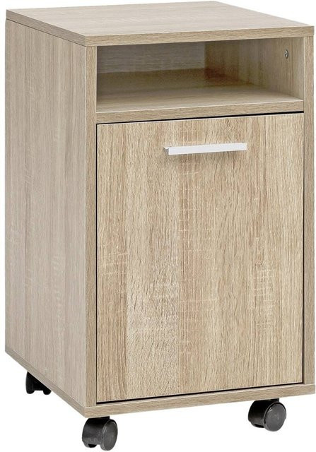Rollcontainer Wohnling in Braun mit Rollen für Home Office, B/H/T: 33 x 60 x 38 cm - Bild 1
