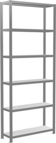 Schulte Grundregal Steckregal MULTIplus250, verzinkt, Farbe Silber/Grau, B/T/H: 250 x 100 x 30 cm, mit 6 verstellbaren Fachböden und Kreuzstrebe - Bild 1