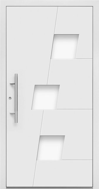 Aluminium-Haustür Splendoor Moderno M550/P mit Glaseinsatz Weiß Anschlag Links B: 110 cm, H: 210 cm - Bild 1