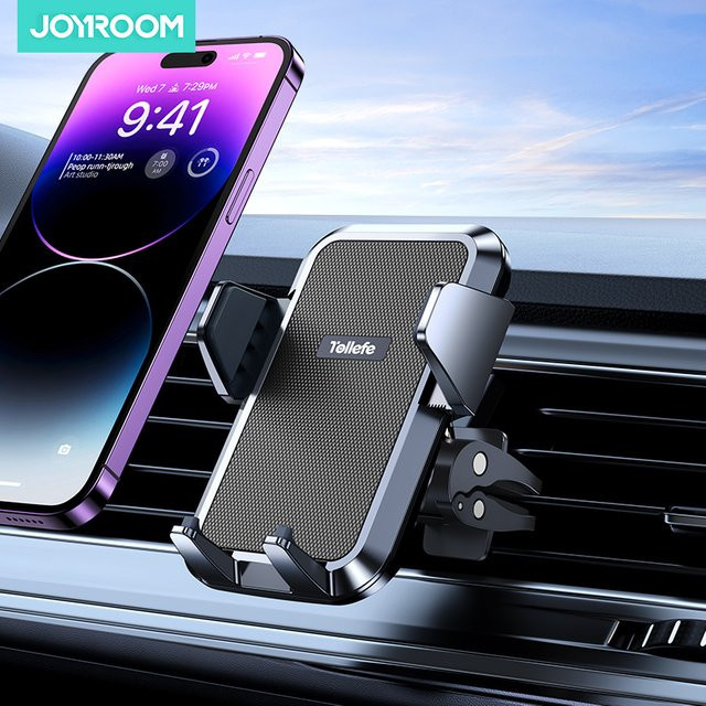 Joyroom Universal Autotelefonhalterung für Lüftungsschlitze in Schwarz mit Militärschutz für große Smartphones und dicke Hüllen - Bild 1