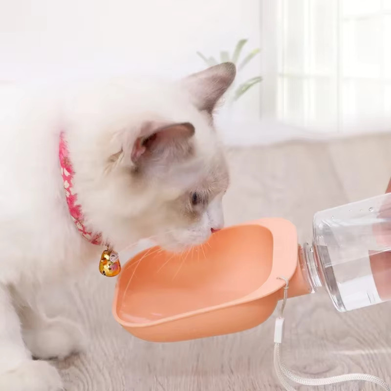 EelJoy Auslaufsichere Hunde-Reisewasserflasche in Grau und Multicolour, BPA-freie Tragbare Haustier-Trinkflasche mit integriertem Trinknapf für Hunde und Katzen - Bild 2