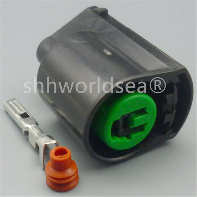 Shhworldsea PB625-010271 Pin 2,2mm Weiblicher Stecker für elektrische Auto-Kompressor-Motoren, wasserdicht, Schwarz, passend für Mitsubishi und Hyundai - Bild 1