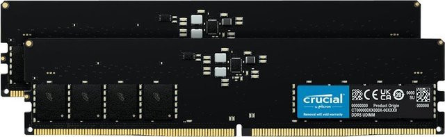 Crucial DDR5 RAM Kit 64 GB (2 x 32 GB) DIMM 288-PIN 5600 MHz PC5-44800 CL46 1.1 V non-ECC Schwarz - Bild 1