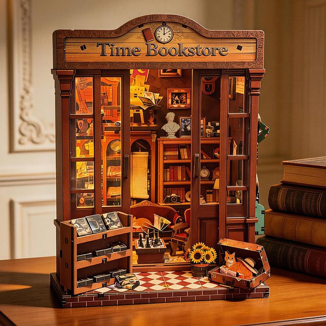 Music Park Eternal Time Library Buchnische, 3D-Holzpuzzle, mit Beleuchtung - Bild 1