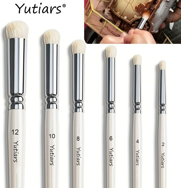 Yutiars Trockenpinsel-Set für Miniaturmalerei in Schwarz für Acryl, Öl und Aquarell für Anfänger und Profis - Bild 1