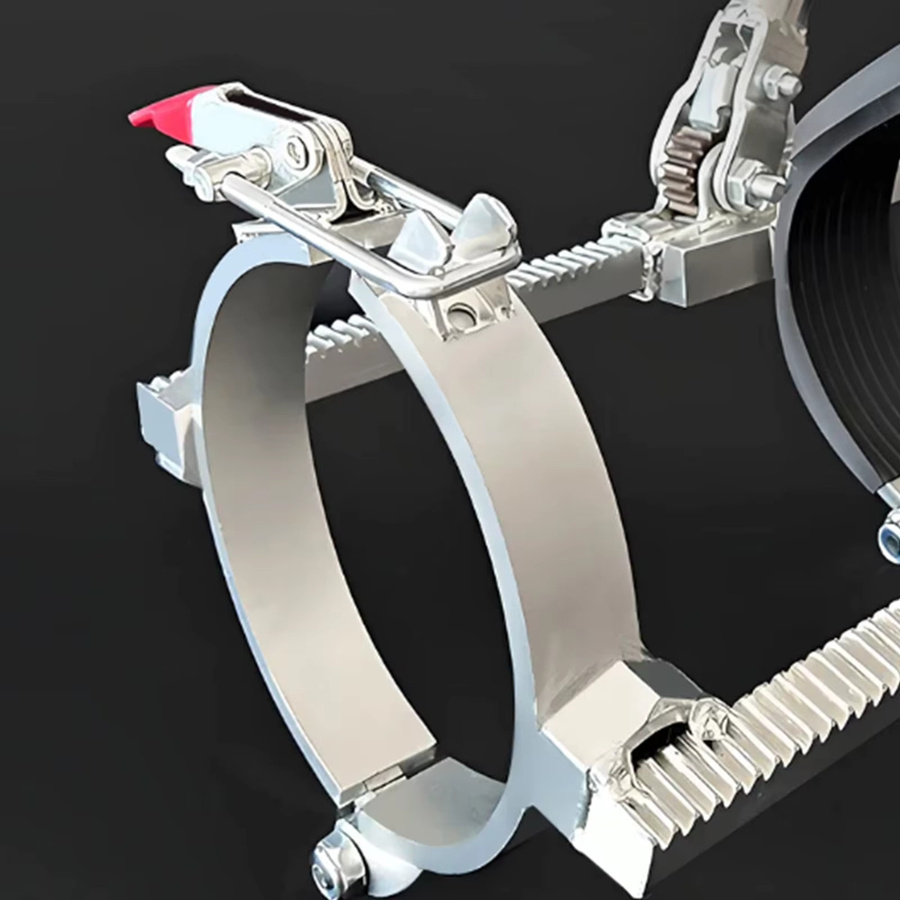 PP Silent Pipe Tensioner Sleeve Rohrinstallationswerkzeug Abflussrohrzieher Rohrspanner Rohrschieber in Silber - Bild 5