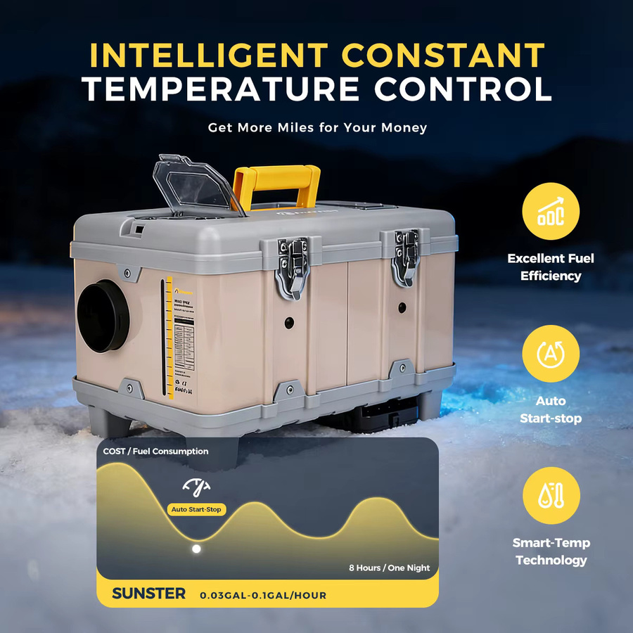 Sunster TB10 Ultra-Leise Diesel-Standheizung mit Bluetooth-App-Steuerung, 8KW, 12V/220V, Belüftungsmodus - Bild 6