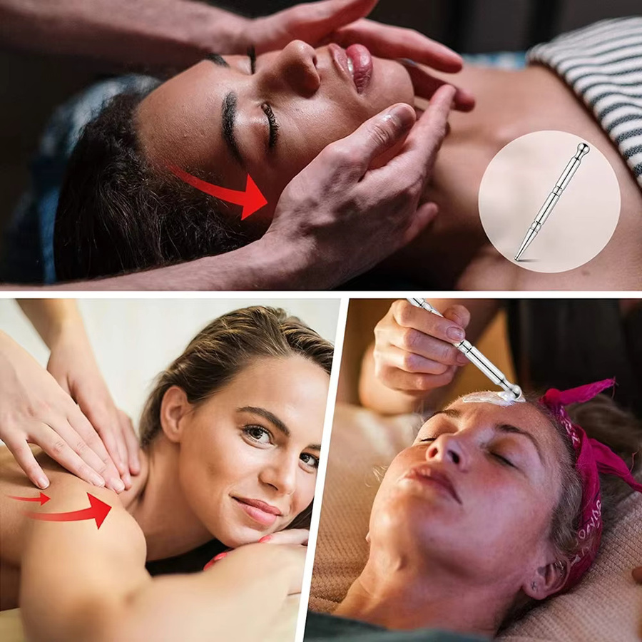 QVQVQV Akupunkturstift, Gesichtsmassagegerät aus Edelstahl, Unisex - Bild 4