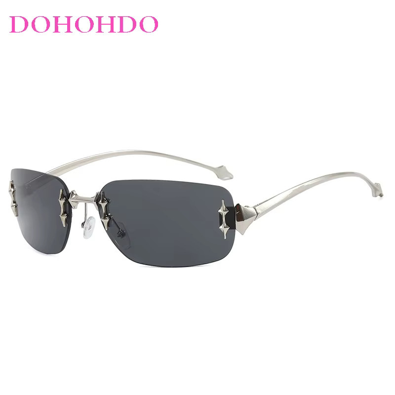 DOHOHDO Sonnenbrille, randlos, quadratisch, Metall, Unisex - Bild 3