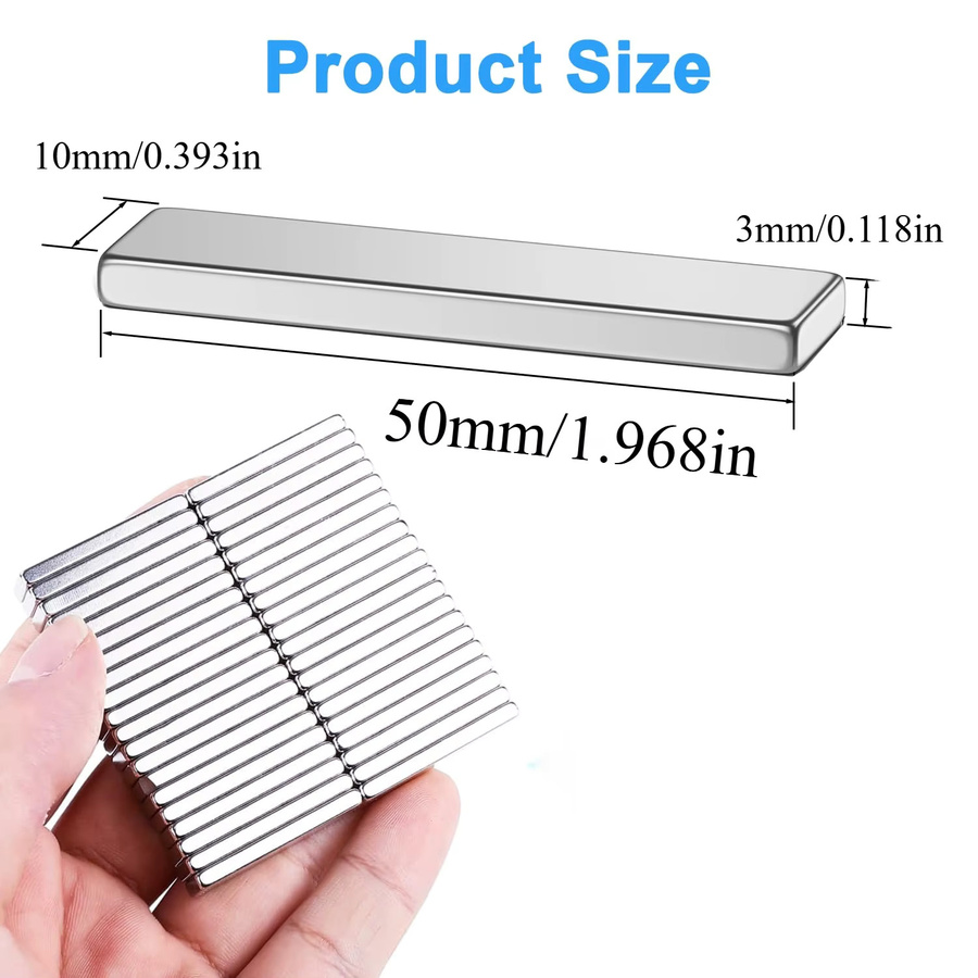 U-POLEMAG Multi-Spezifikations-Magnet für Fenster, DIY-Projekte und Fotoaufbewahrung, B/H/D: 50 x 10 x 3 mm - Bild 2