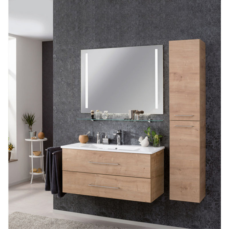 Fackelmann Spiegelelement MIRRORS mit LED-Beleuchtung, grau, B/H/T: 100 x 75 x 2,3 cm - Bild 4