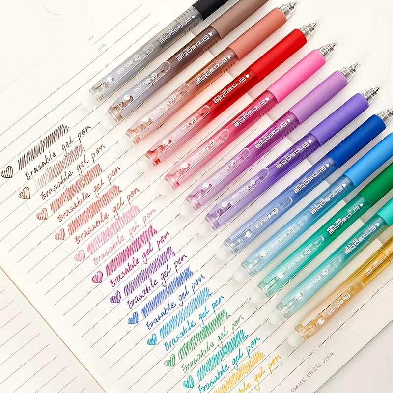 Bunte löschbare Gelstifte mit 0,7 mm feiner Spitze in der Geschenkbox für Schulbedarf, Multicolor - Bild 2