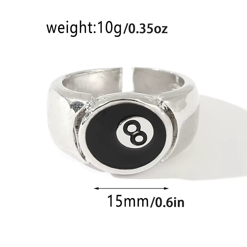kefeng jewelry Ring, Schwarz, Silber, Unisex - Bild 3