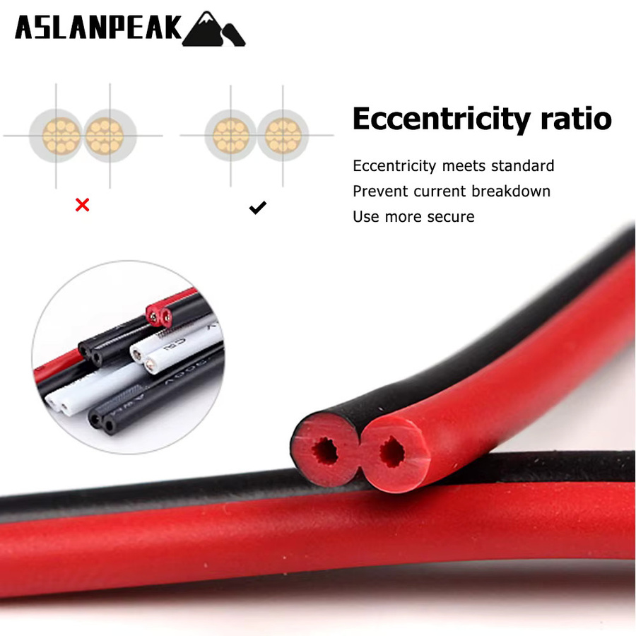 ASLANPEAK 2-poliges Elektronikkabel UL2468 26-16AWG in Schwarz und Rot für LED, 12 V und Audiolautsprecher - Bild 3