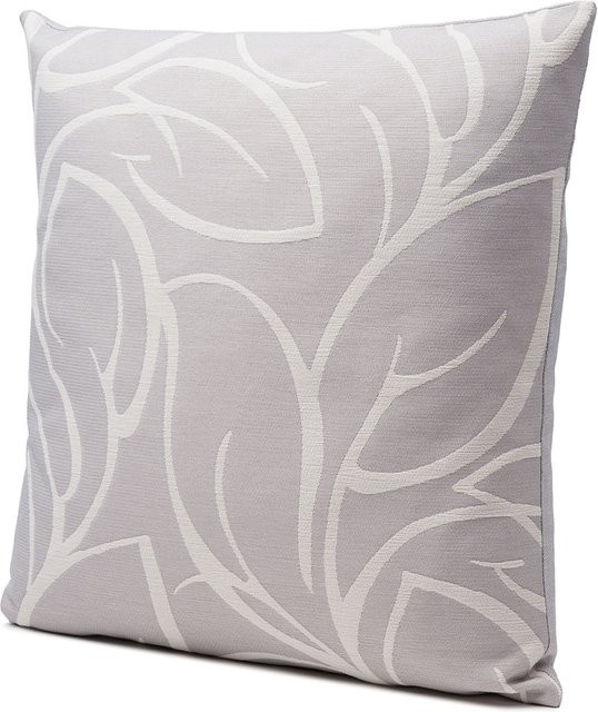 Kissenhülle BATIDA von Gozze in Grau/Silber mit floralem Design, B/B/H: 50 x 50 x 50 cm - Bild 1