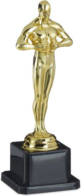 Relaxdays Siegerfigur aus Kunststoff in Gold und Schwarz glänzend, Höhe: 18,5 cm, Breite: 6,5 cm, Tiefe: 6,5 cm - Bild 1