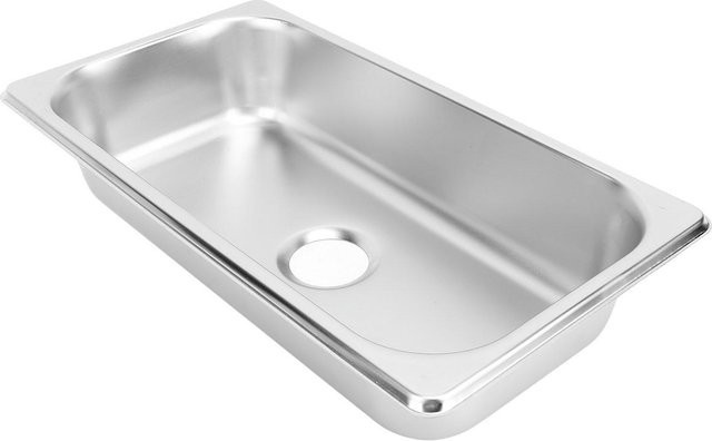 CosyHome RV Waschbecken aus 304 Edelstahl in Silber, rechteckiges Unterbau-Handwaschbecken mit 40mm Ablauf, B: 32,5 cm, T: 17,6 cm, H: 6,5 cm - Bild 1