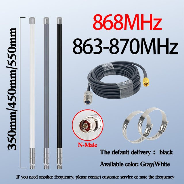 GIZONT LoRaWAN 868MHz Outdoor OMNI Glasfaser-Antenne für Meshtastic Helium Miner Hotspot, Multicolor - Bild 1