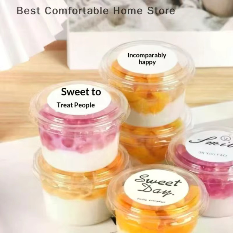 BA 50 Stück transparente Einweg-Dessertbecher aus Kunststoff mit Deckel für Mousse und Kuchen, 150 ml - Bild 5