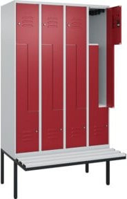 C+P Z-Spind Classic PLUS Sitzbank mit 8 Fächern und Zylinderschloss, auskragendes Design, B/T/H: 212 x 120 x 81,5 cm - Bild 1
