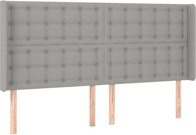 vidaXL LED Kopfteil in Hellgrau mit USB-Ladeport und integrierter Beleuchtung, B/H/T: 183 x 118 x 16 cm - Bild 1