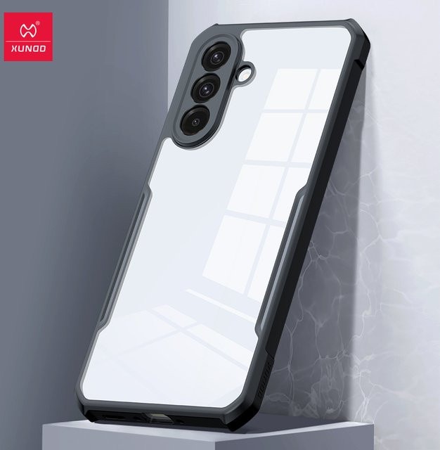 Xundd Schutzhülle für Samsung Galaxy A36 A56 A57 A37 A16 A17 5G A06 A07 mit Airbag Anti-Sturz TPU und Acryl Rückseite sowie durchsichtigem Kameraschutz in Transparent und Schwarz - Bild 1