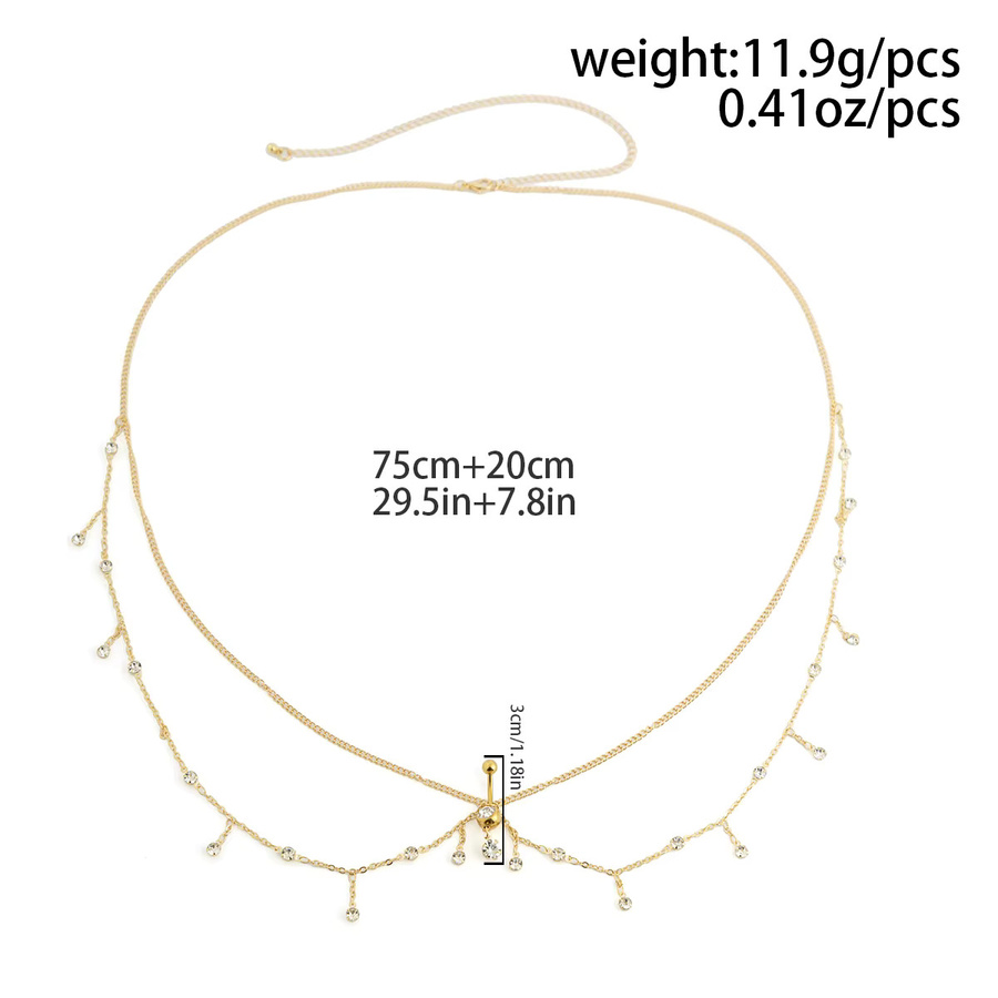 Ingemark Bauchkette, Gold, Kristall, Damen - Bild 2