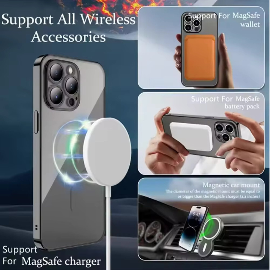 Magnetische weiche Schutzhülle für Apple iPhone 17, 16, 15, 14, 13, 12, 11 Pro Max mit Objektivschutz und kabelloser Ladefunktion in Purple - Bild 4
