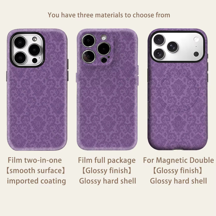 Potdemiel Robuste Scroll Handyhülle für iPhone 17 16 15 14 13 Pro Max Plus mit Magnetfunktion in Lavendel - Bild 2
