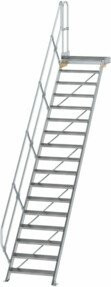 Günzburger Aluminium-Treppenplattform 45 Grad mit 17 Stufen in Silber - Bild 1