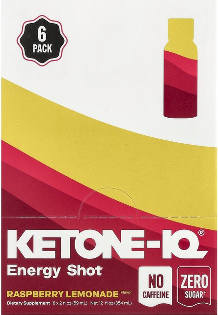 Ketone-IQ, Energy Drink, koffeinfrei, Himbeer-Limonade, 6 x 0,059 l - Bild 1