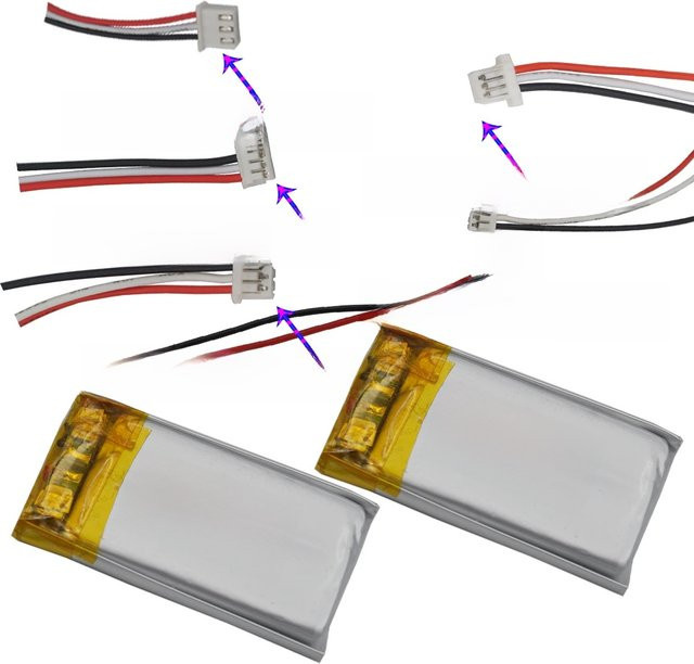 XINJ Li-Po Polymer Akku 3,7V 250 mAh 402035 Silber für GPS Dashcam und Autofahrkamera, 2 Stück - Bild 1