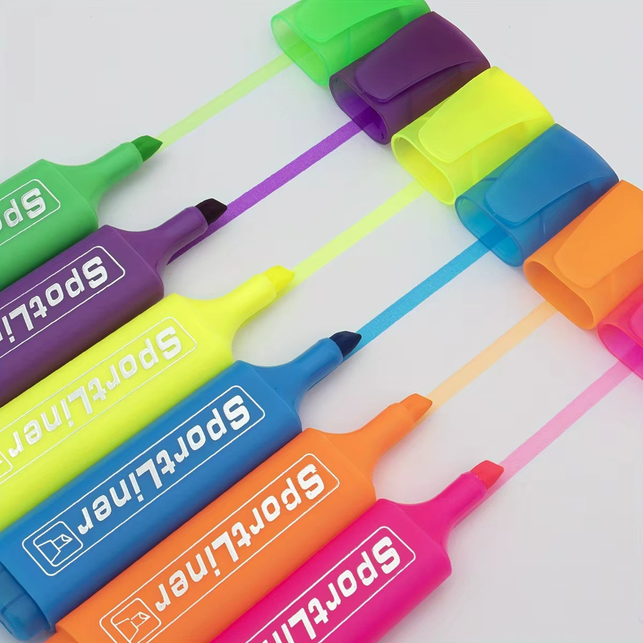 6-teiliges Textmarker-Set in Multicolour mit Keilspitze und schnell trocknender Tinte auf Wasserbasis für Schule und Journaling - Bild 4