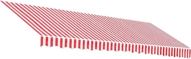 Furnicato Markisenbespannung aus Polyester, Rot und Weiß gestreift, Breite: 4,5 m, Länge: 3 m - Bild 1