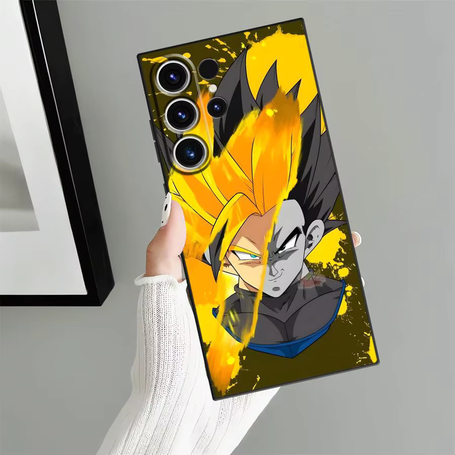 Dragon Ball Handyhülle für Samsung Galaxy S24 Plus, S23 Ultra, S21 FE und S20 in Schwarz mit Goku und Vegeta Design - Bild 2
