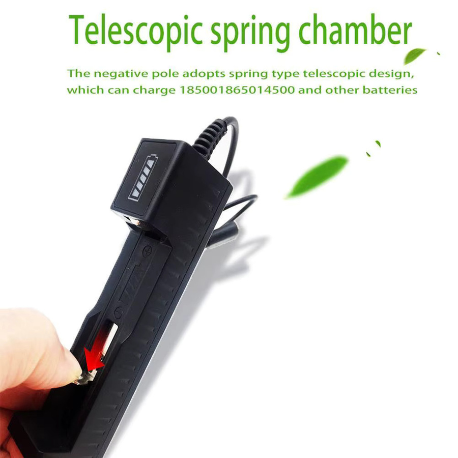 USB DC5V Smart Ladegerät Adapter mit LED für wiederaufladbare Batterien 10440 14500 16340 16650 14650 18650 in Schwarz - Bild 3