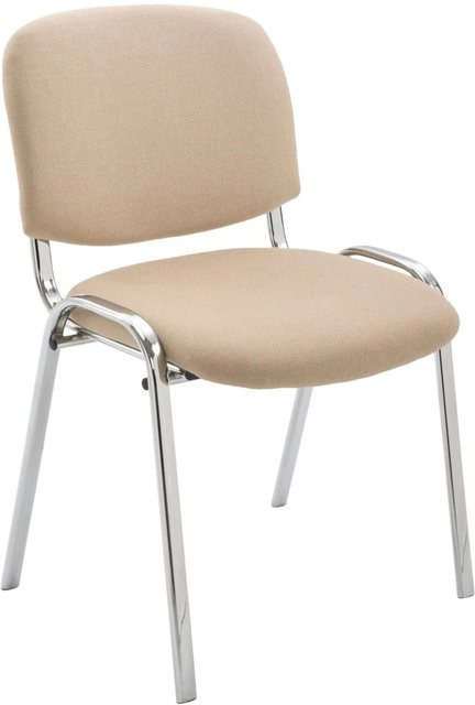 DELUKE Besucherstuhl ZAGREB Konferenzstuhl und Bürostuhl aus Stoff in Creme/Beige B/T/H: 54 x 48 x 79 cm - Bild 1