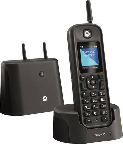 Motorola O201 DECT Schnurloses Telefon in Schwarz mit Freisprecheinrichtung und wasserdichtem Outdoor-Design - Bild 1