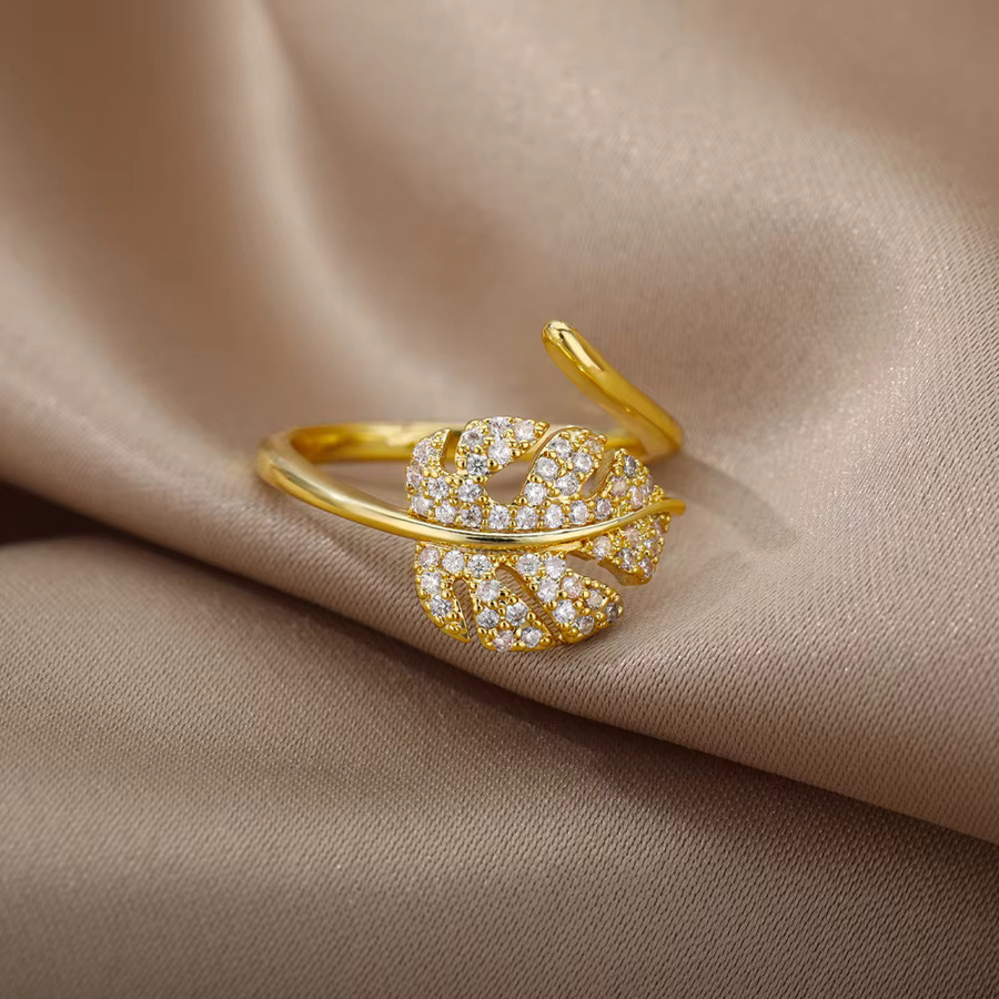 HPTOTMG Ring, Zirkonia, Gold, Damen, Vintage - Bild 2