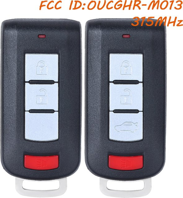 Keyecu Fernbedienung Auto Schlüsselanhänger für Mitsubishi Eclipse Cross und Mirage in Schwarz (315 MHz, Ersatzschlüssel 8637B639 8637C291) - Bild 1