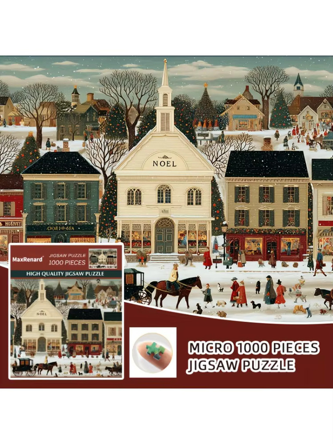 MaxRenard Weihnachts-Puzzle, Winter, 1.000 Teile, bunt - Bild 6
