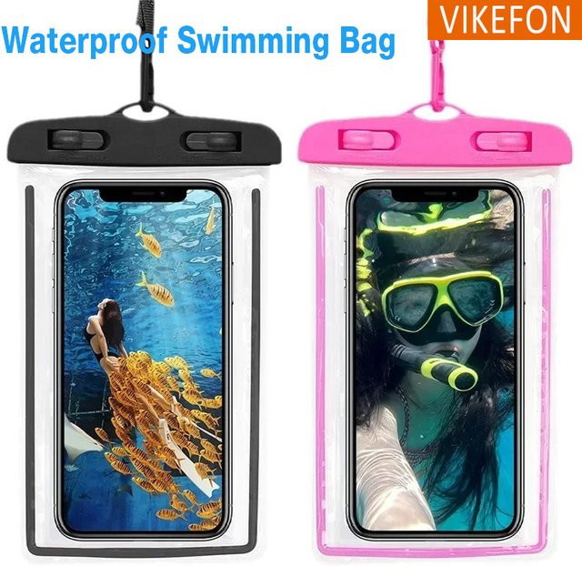 Universelle wasserdichte Handyhülle in Schwarz für iPhone, Huawei und Xiaomi mit Touchscreen-Funktion zum Schwimmen und Tauchen - Bild 1
