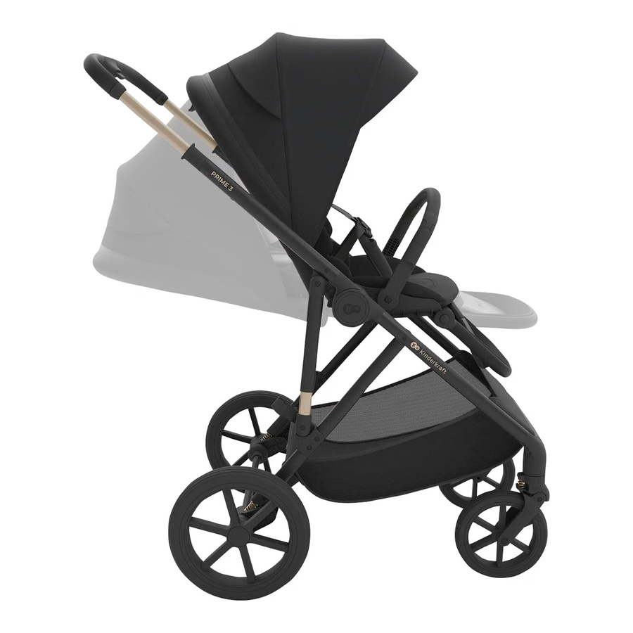 Kinderkraft Kombikinderwagen Trio-Set PRIME 3 3in1 mit Babyschale MINK PRO 2 in Schwarz - Bild 2
