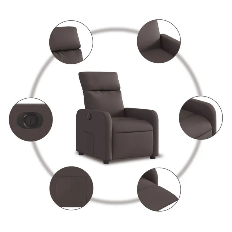 Vidaxl Elektrischer Massagesessel mit Aufstehhilfe in Braun - Bild 4